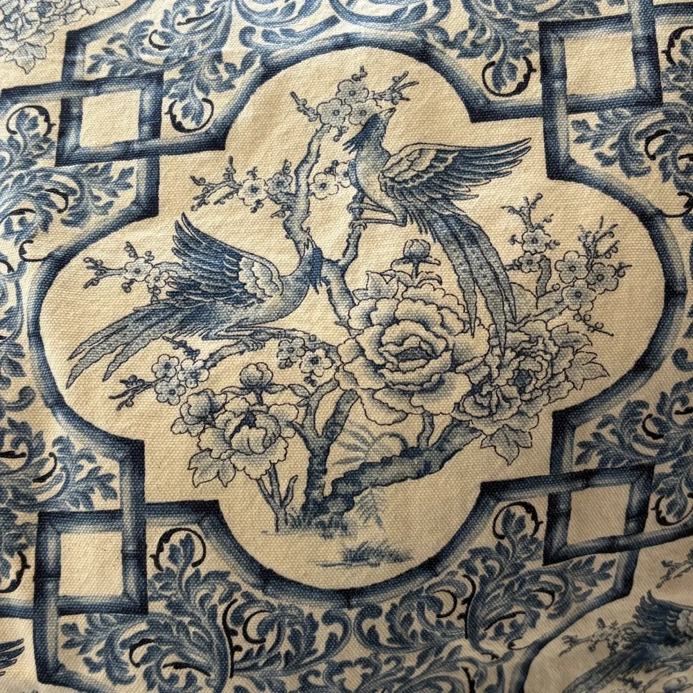Ralph Lauren Chinoiserie Blue Pheasant 60 x 106 Rectangle Tablecloth - UNSIGNED